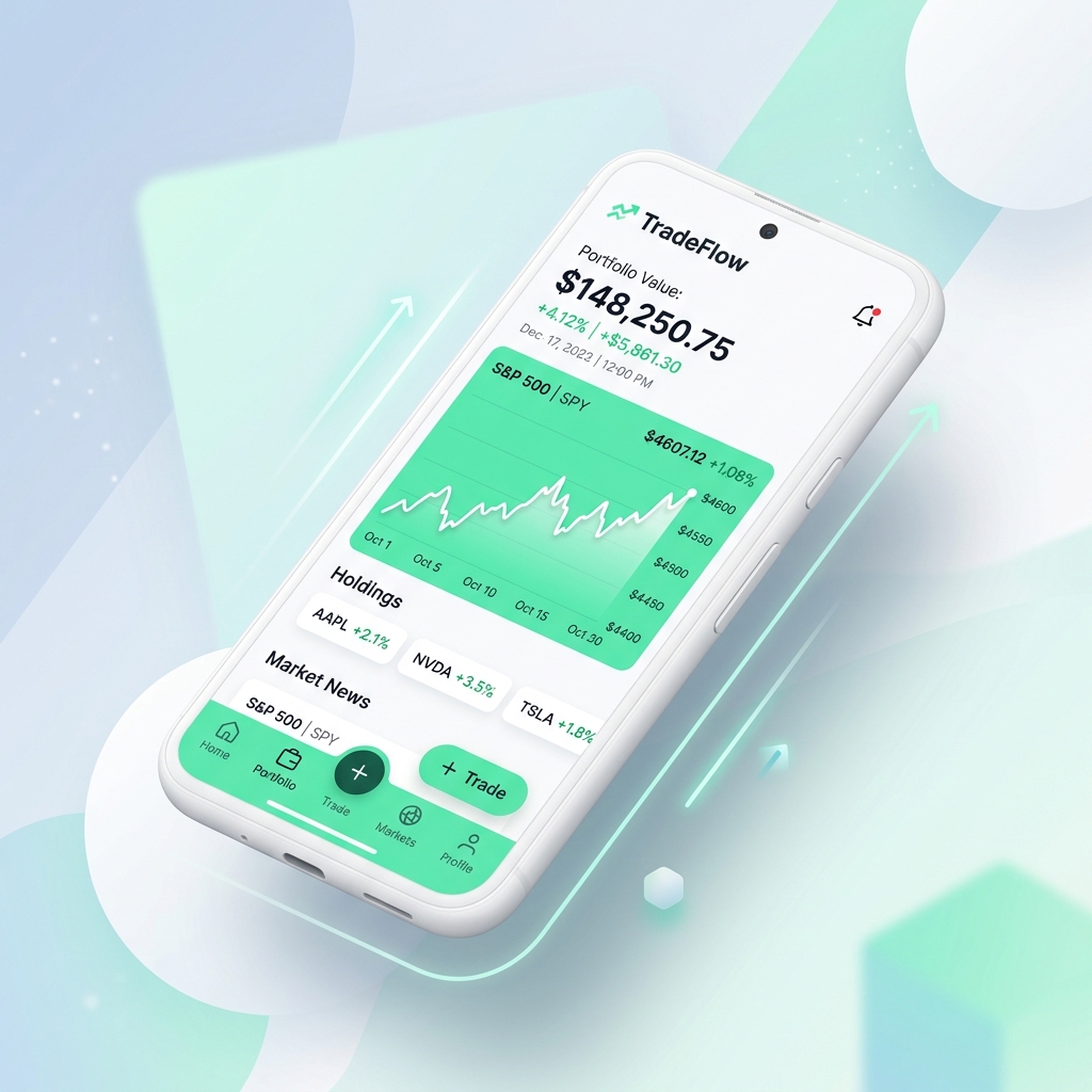 Mobile Stock Trading App Mockup